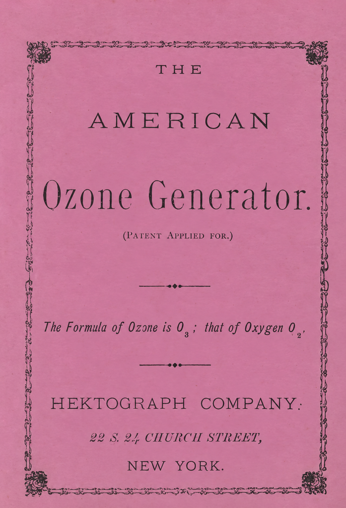 Book Cover of THE AMERICAN OZONE GENERATOR