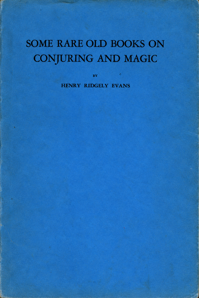 Book Cover of SOME RARE OLD BOOKS ON CONJURING AND MAGIC