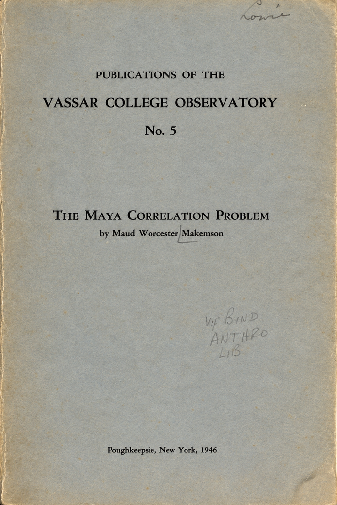 Book Cover of THE MAYA CORRELATION PROBLEM