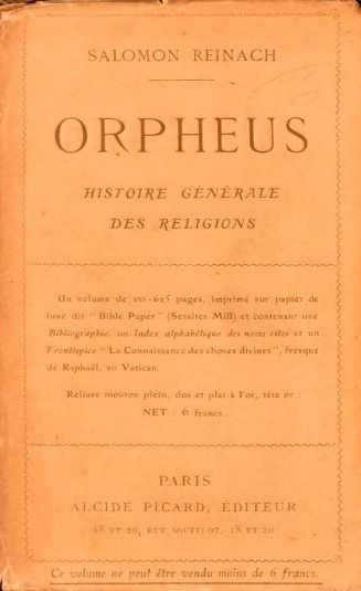 Book Cover of ORPHEUS: A HISTORY OF RELIGIONS