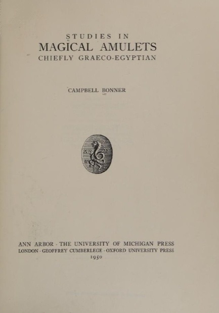 Book Cover of STUDIES IN MAGICAL AMULETS CHIEFLY GRAECO-EGYPTIAN